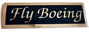 FLY BOEING Sticker Chrome-Black Mirror type Chrome 6in x 2in - Picture 1 of 2