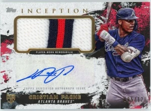 J797 CHRISTIAN PACHE RC 3 COLOR PATCH AUTO 2021 TOPPS INCEPTION /120 BRAVES #APC - Picture 1 of 2