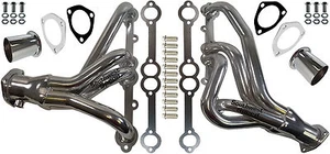 PERFORMANCE SHORT HEADERS,78-91 GM PASSENGER CARS,SBC 305-350,POLISHED STAINLESS - Picture 1 of 1