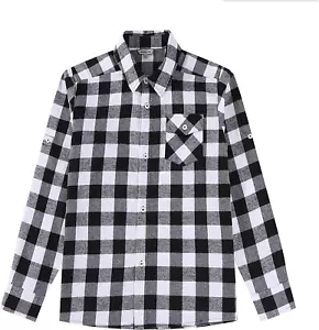 Boy'S Flannel Button down Long Sleeve Plaid Shirt - Picture 1 of 12
