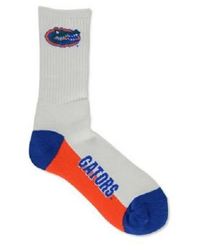 Florida Gators Crew Socks Large Size 10 to 13 White Cover