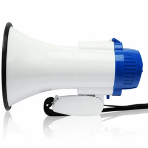 15w Loud Folding Pistol Grip Megaphone with Siren 500m Hailer Range Lightweight - Picture 1 of 7