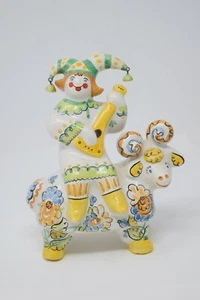 Russian / Ukrainian Folk Art Majolica Pottery Jester On Ram "Skomoroh" Figurine - Picture 1 of 9