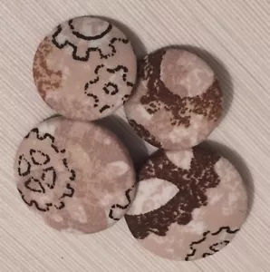 Steam Punk Fabric Buttons, 25mm & 31mm, Large & Extra Large - Picture 1 of 4