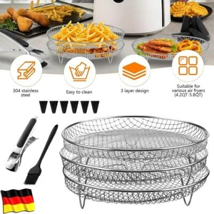 11stk Air Fryer Grillrost Zubehör Edelstahl Heißluftfritteuse Rack für Ninja - Bild 1 von 12