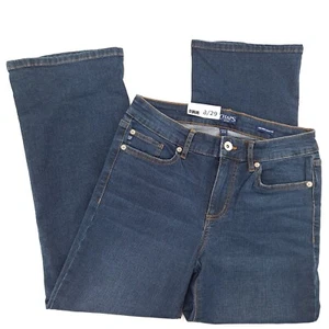 CHAPS Jeans Women's Mid Rise Crop Kick Dark Wash Blue Stretch - Size 8/29 - Picture 1 of 9