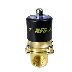 HFS(R) 110V AC 3/4" Elektro Magnetventil Wasser Luft Gas, Kraftstoffe N/C - Messing - Bild 1 von 7