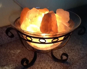Glutschale Feuerkorb Korblampe Salzkristalllampe Wohnraumlampe Landhaus 3682 G - Bild 1 von 12