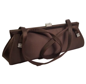 Alga Berg Hardcase Mini Handbag 13x30cm Choclate Brown Designer Barrel Canvas - Picture 1 of 8