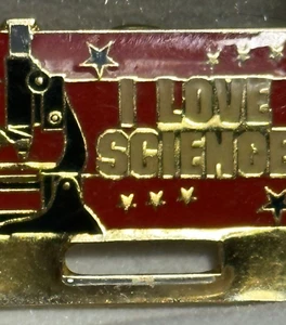 Pin de tachuela de microscopio vintage I LOVE SCIENCE T-5781 - Imagen 1 de 2