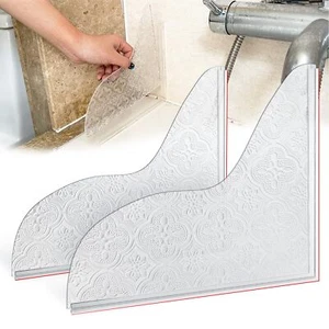 Bathtub Shower Splash Guard 2Pcs Classic Shower Water Guard Blocker Self-Adhe... - Picture 1 of 6