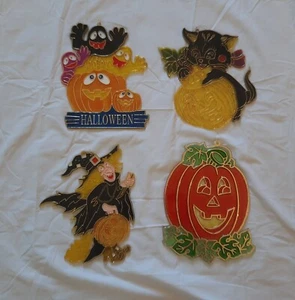 Vintage 80er Jahre 4er Set Kunststoff Halloween Sonnenfänger - Bild 1 von 10