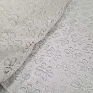 Material floral suave de encaje marfil para boda confección nupcial - Imagen 1 de 5