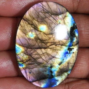105.50 CTs Natural Purple LABRADORITE Oval Cabochon 32x44x7 mm Gemstone LM-141 - Picture 1 of 6