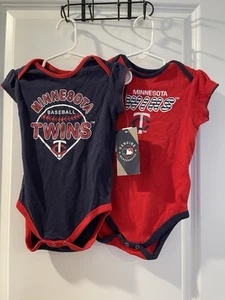 NWT Minnesota Twins "Baseball & Team Logo”Infant 2 Piece Bodysuit 18M - Picture 1 of 6