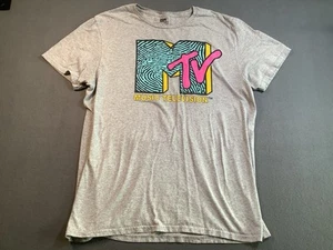 MTV T Shirt Mens Large Gray Good Condition Box N - Picture 1 of 4