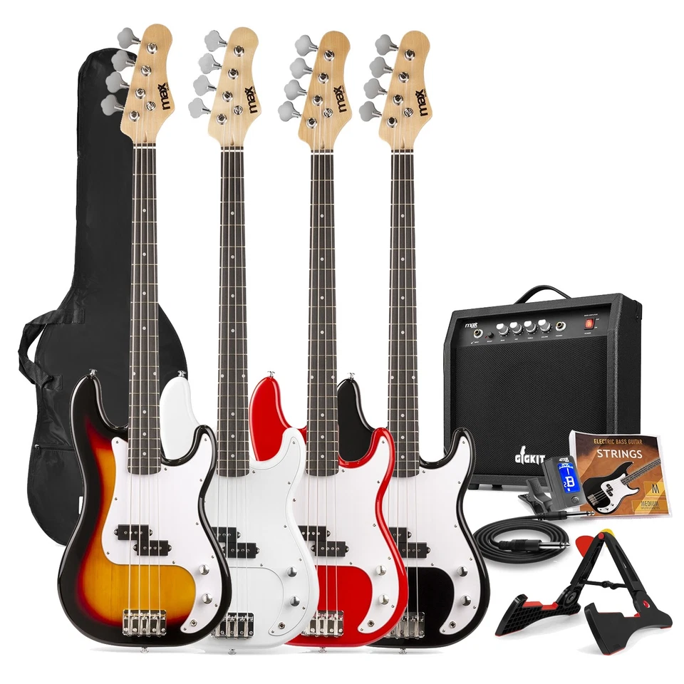 GigKit Electric Bass Guitar Set Full Size 4 String with Amplifier & Accessories - Image 1 of 1