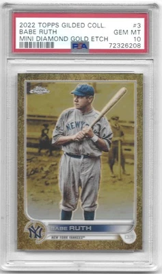 Babe Ruth Yankees 2022 Topps cromo dorado mini diamante grabado dorado/99 #3 PSA 10 Foto 1 de 2