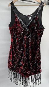 Dreamgirl 1920s Adult Women’s Black & Red Sequin Flapper Dress Costume 3x-4x - Picture 1 of 7