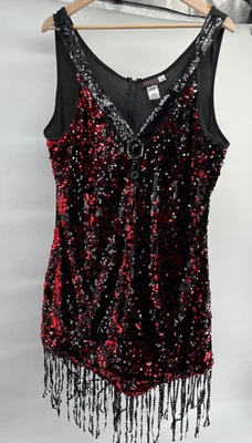 Dreamgirl 1920s Adult Women’s Black & Red Sequin Flapper Dress Costume 3x-4x - Image 1 of 4