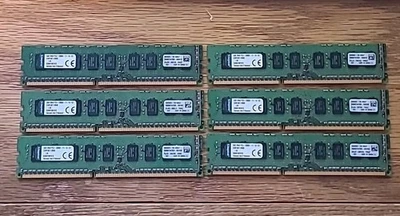 Kingston 48GB(6x8GB) KVR16E11/8HB DDR3-1600 PC3-12800.2RX8 SERVER RAM. FAST SHIP - Image 1 of 4