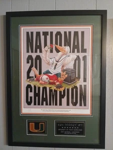 Miami Hurricanes Signed 2001  National Championship Custom Framed ken Dorsey #11 - Picture 1 of 6