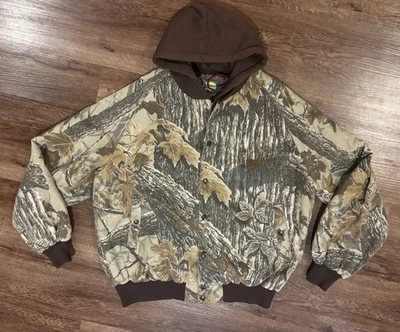 Size XL Cabelas Camo Camouflage Coat Lined  Jacket Hood Hunting Large - Image 1 of 4