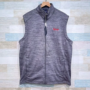 Bojangles Full Zip Tech Vest Jacket Gray Fleece Lined Employee Uniform Mens XL - Picture 1 of 5