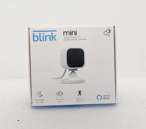 Blink Mini Compact indoor plug-in smart security camera 1080p HD, Open Box - Picture 1 of 3
