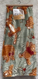 Disney Winnie The Pooh Tigro Zucchero Biscotto Coperta Lancio Natale 50 X 70” NUOVO - Foto 1 di 17