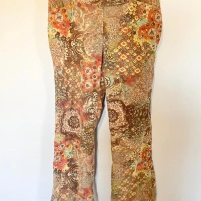 Y2K paisley stretch corduroy flares waist 35 in - Image 1 of 2