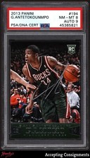 2013-14 Panini Giannis Antetokounmpo RC Signed Autograph ROOKIE PSA 8 / 9 AUTO
