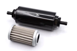 Alu 9mm Kraftstofffilter für Benzin E85 Diesel mit 100 Mikron Filter Edelstahl - Bild 1 von 6