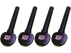 4pcs 4/4 Violin Peg Ebony Wood Shell Flower Inlay Violin Pegs Accessories - Picture 1 of 1
