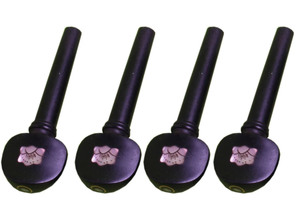 4pcs 4/4 Violin Peg Ebony Wood Shell Flower Inlay Violin Pegs Accessories - Image 1 of 1