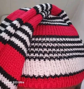 Igbo Traditional Ohafia War Dance Stripped Men's Knitted Wool Hat Cap NIGERIA - Picture 1 of 4