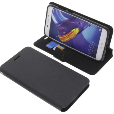 Custodia per Huawei Honor V9 Play Book-Style Protettiva Cellulare a Libro Nero - Immagine 1 di 4