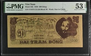 Vietnam P-34b 200 Dong 1950 Wmk Star in Circle PMG 53 EPQ - Picture 1 of 2