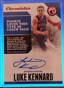 2017-18 Panini Chronicles Red /149 LUKE KENNARD Rookie Auto #CA-LKN Pistons - Picture 1 of 2