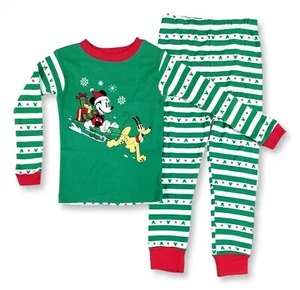 Mickey Mouse Pajamas Toddler Boys Girls 4T Cotton Snug-Fit Shirt Pant Christmas - Picture 1 of 2