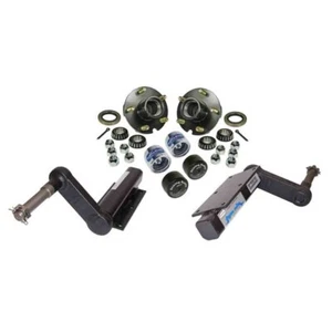 1,000 Lb. Torsional Stub Axles W/ 5-Bolt On 4-1/2 Inch Hubs - W/ Bearing Buddies - Picture 1 of 2