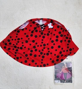 New women's one size Halloween Ladybug costume / Poncho, Red And Black Dots - Picture 1 of 3