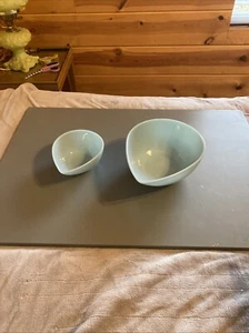 Fire King 2pc Delphite Blue Teardrop Mixing Bowls! - Picture 1 of 20