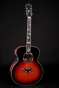 Guitarra acústica Sunburst de 42 pulgadas con incrustaciones de abulón de abeto sólido cuerpo de arce ébano - Imagen 1 de 13