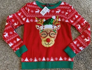 It's Our Time Dream Rudolph Feo Navidad Suéter Junior's X-Large - Imagen 1 de 3