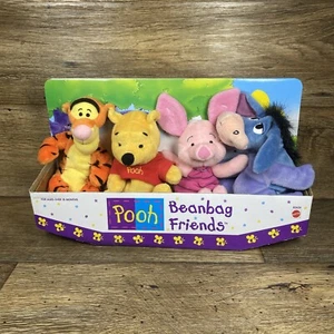 Pooh Beanbag Friend Beanies Plush Lot (4) Winnie The Pooh Piglet Tigger Eeyore - Picture 1 of 14