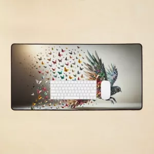 "Alfombra de escritorio grande para computadora con impresión de diseño: ""Flutter into Being" - Imagen 1 de 5