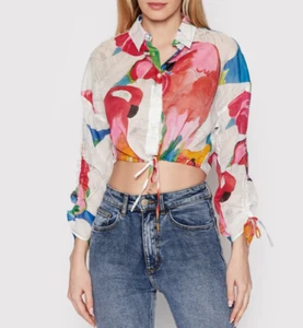Desigual Women's Shirt Size L Printed Collared Neck 22SWCW23 RRP: 79.95 EUR - Picture 1 of 6