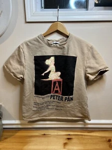 Zara Disney Classics Peter Pan Tinker Bell Thick Short Sleeve Pullover Size S - Picture 1 of 6