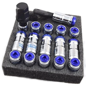 20x Blue Lug Nuts Concealed Acorn Racing M12X1.5 Cold Forged Steel Light Weight - Picture 1 of 4
